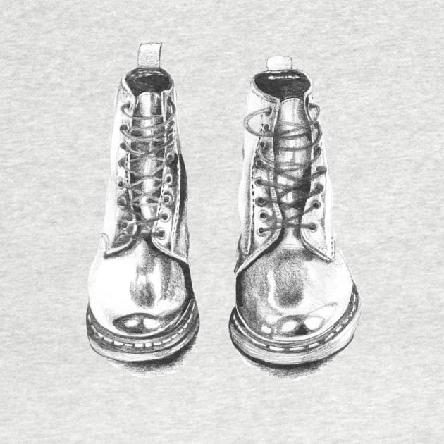 Doc Martens Pencil Drawing by ancapora